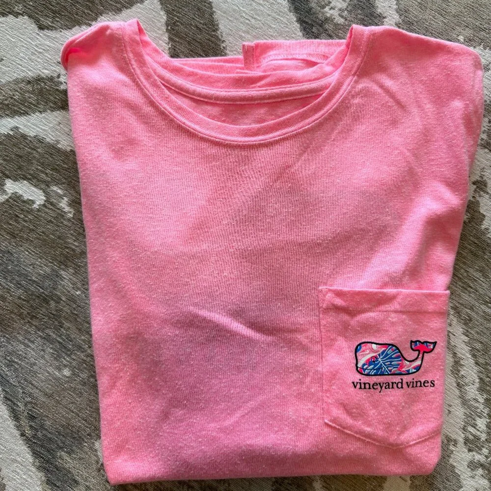 Vineyard Vines Whale Soft Pink T Shirt - Picture 1 of 2